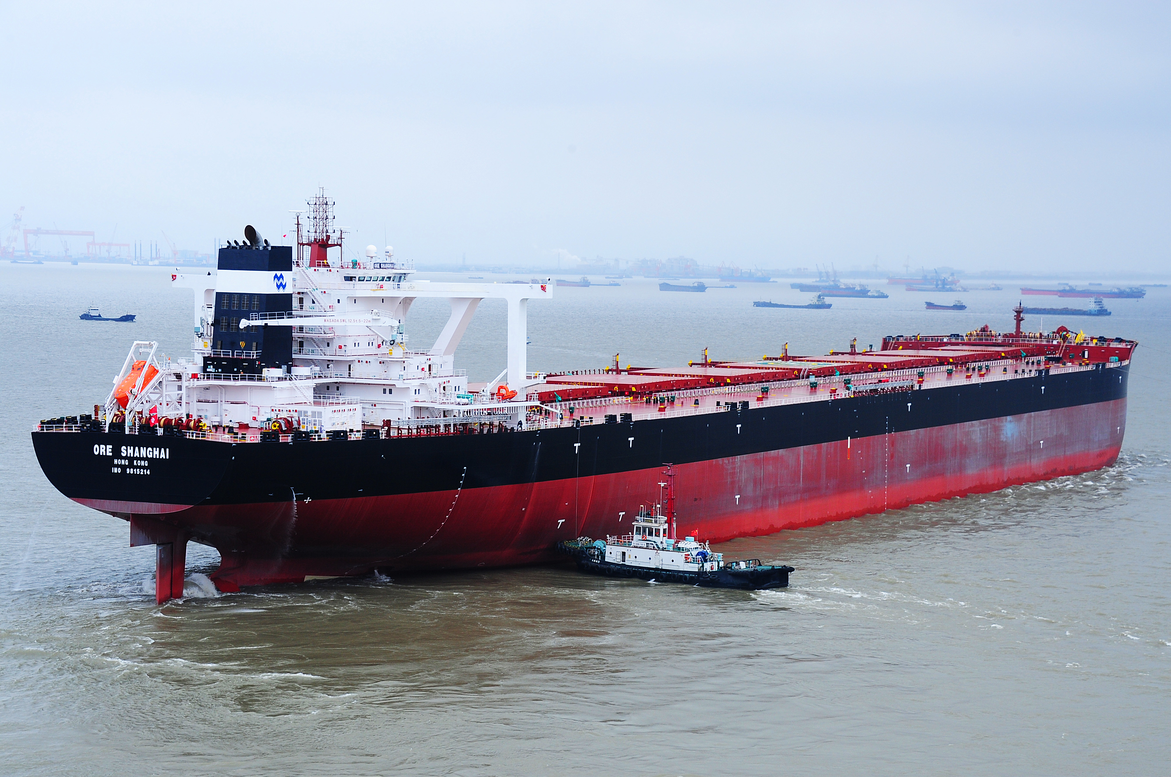 江苏太仓:巨轮出江(2)