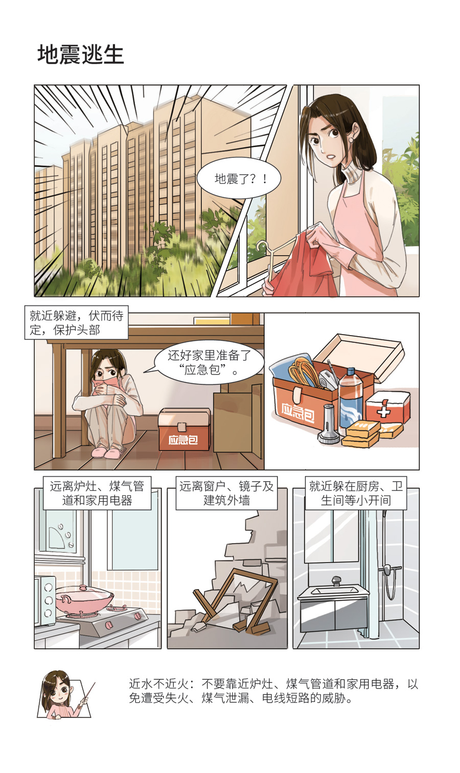 【5·12防灾减灾】漫画|当地震发生时,我们可以这样自救