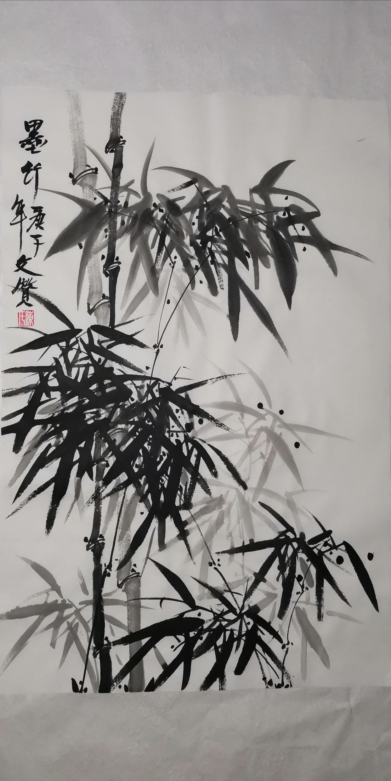 国画竹报平安,陈文赞作品欣赏