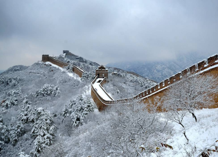 雪中的八达岭长城,如"雪龙腾飞",给你一场不一样的视觉体验