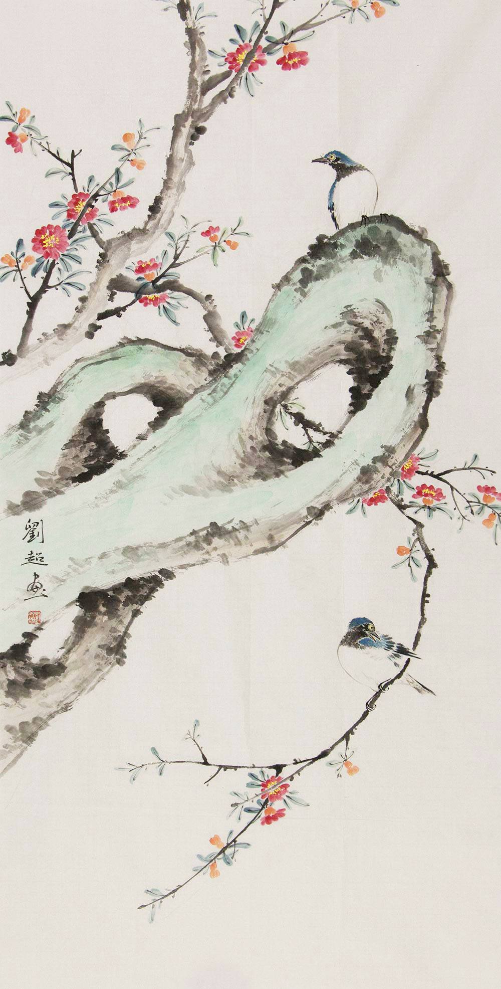 他的画作设色沉稳,张弛有度,赋予了自然物象人格化的审美理想!