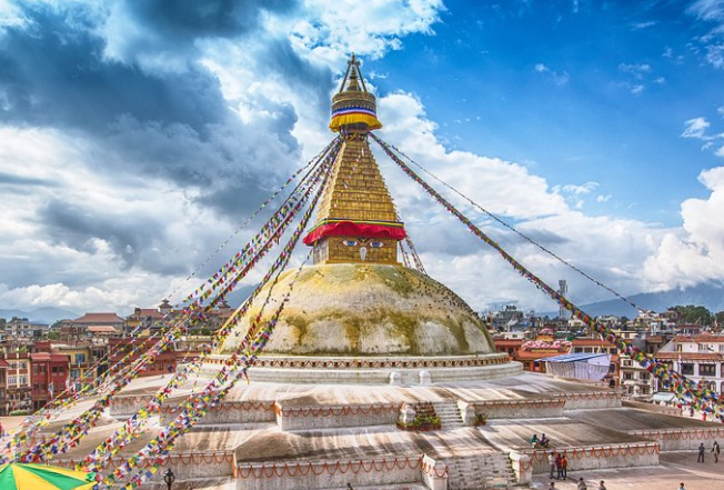 尼泊尔的景象,景色迷人,你喜欢吗?标志性建筑.