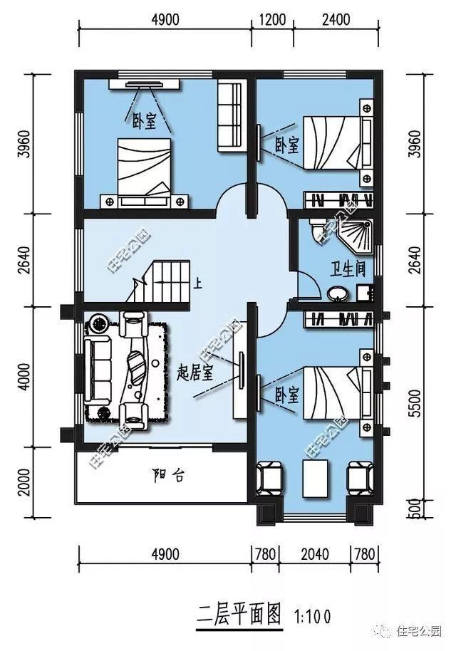 8x13米农村别墅,5个卧室,2层经济还是3层好?