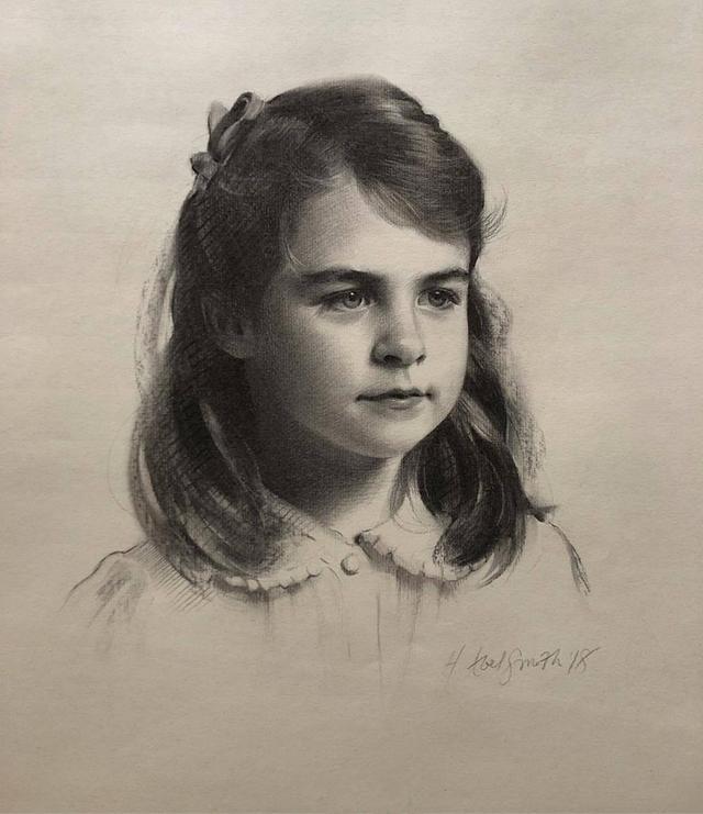 炭笔画|用炭笔绘画人物小像纯真的面庞彰显艺术的快乐,炭笔素描
