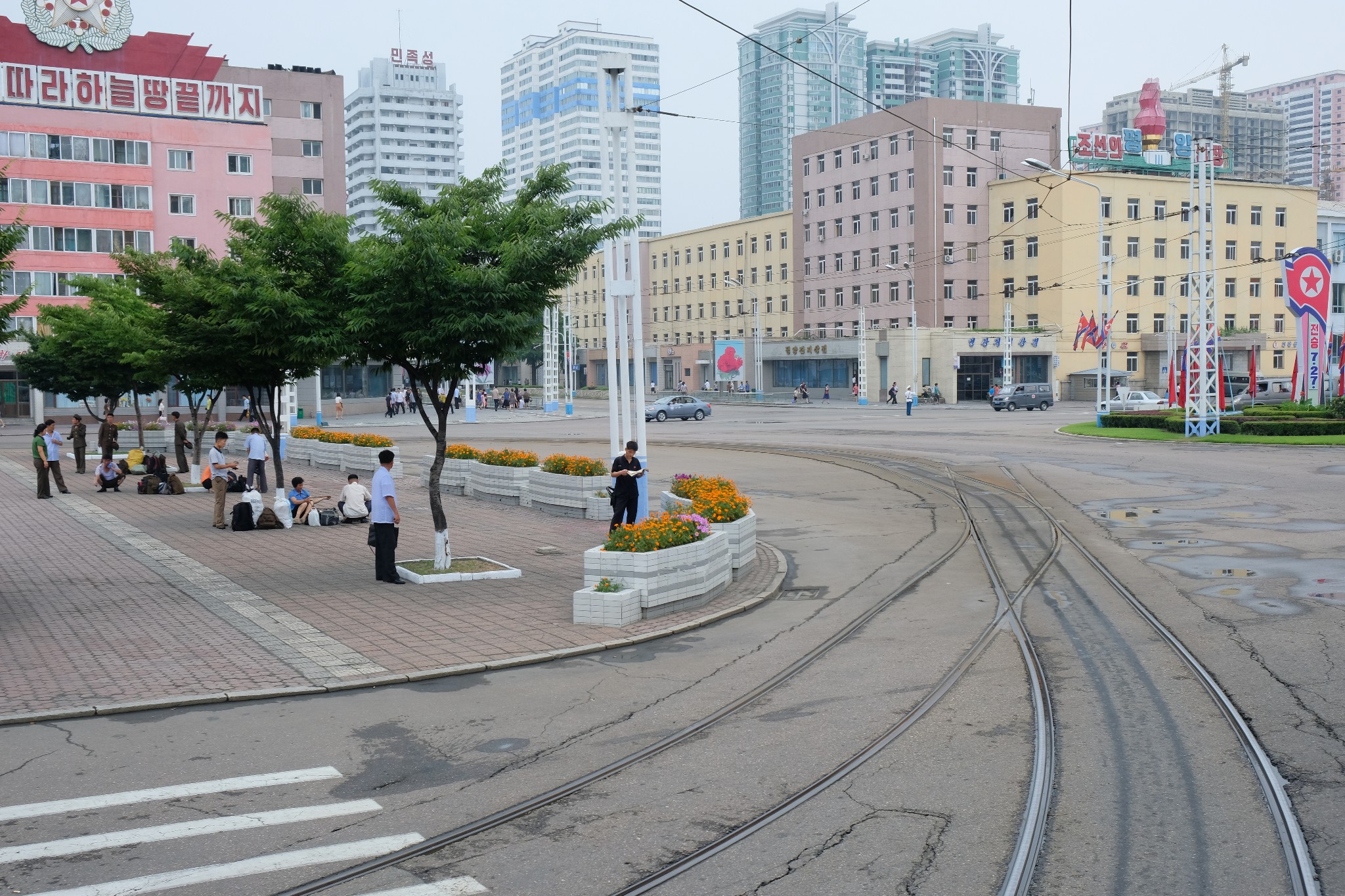 朝鲜新义州市街景图片