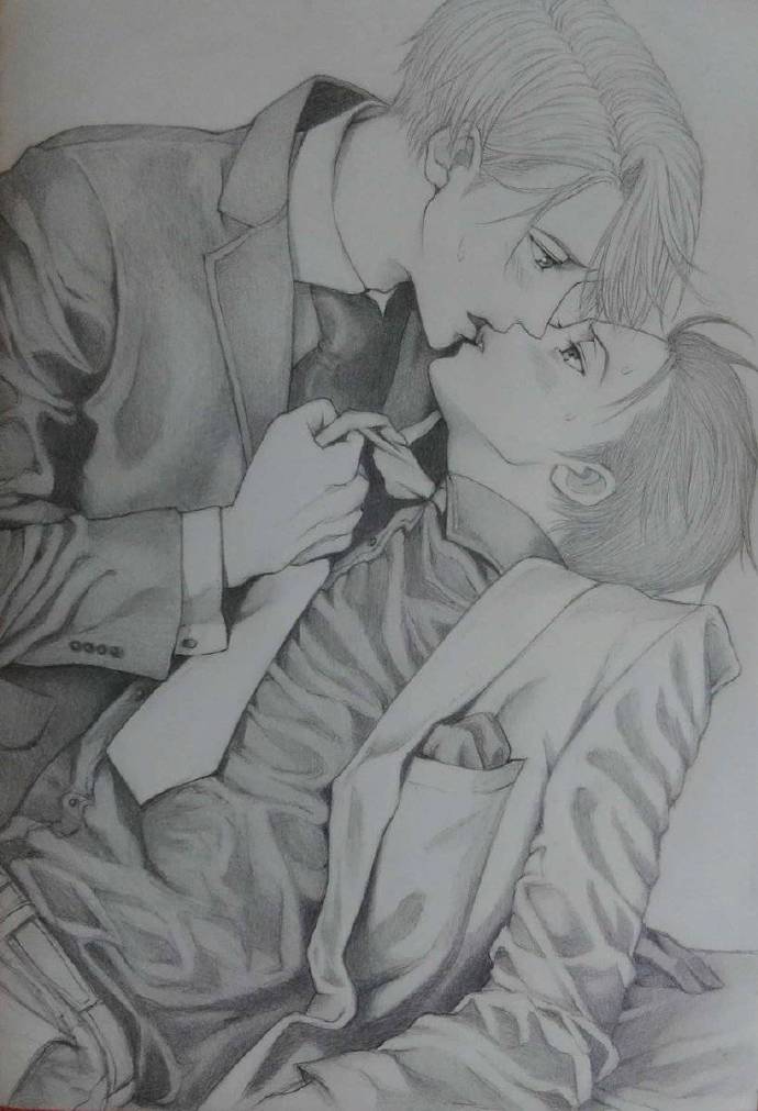 67画师モエミ笔下维克多和勇利的铅笔画,每一张都超有爱