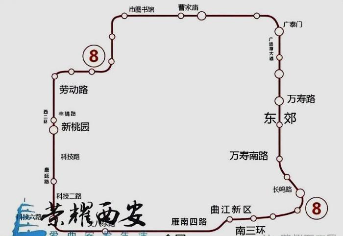 恭贺西安迎来"8号"线的获审,地铁时代将全面到来,全程35个站