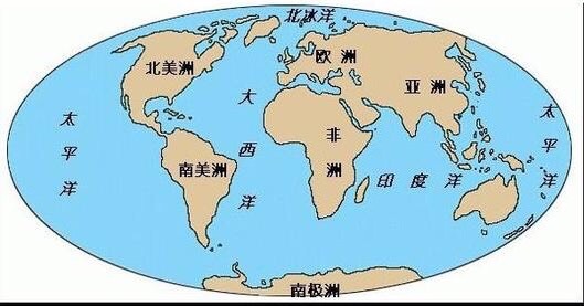 五大洲地图分布简图图片