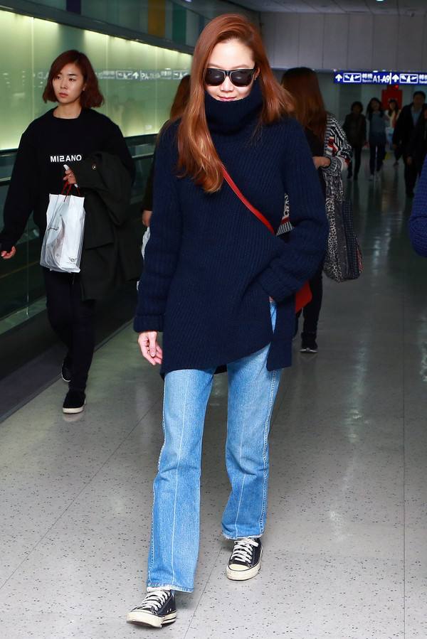 孔孝真私服街拍,学习早秋不可缺少的穿搭元素