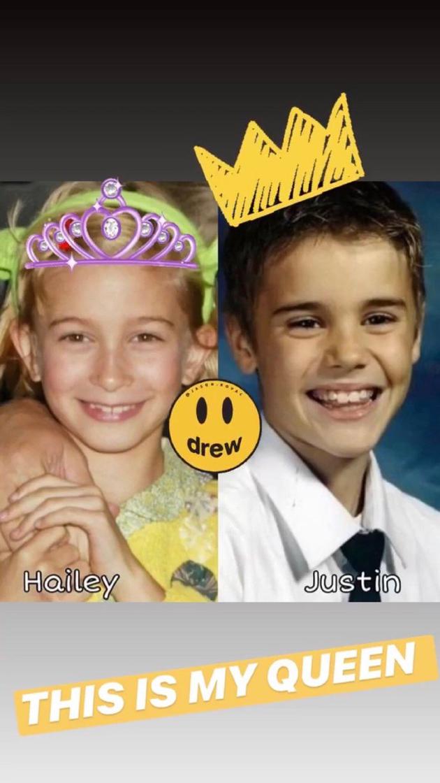 比伯晒与海莉童年照 在线表白娇妻:这是我的女王