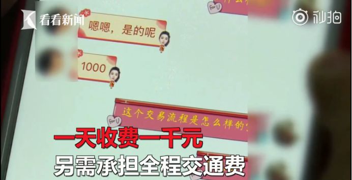 女生出租自己陪回家过年:1天1000元