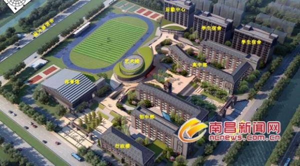 红谷滩将建豫章中学红角洲校区 含初中,高中部