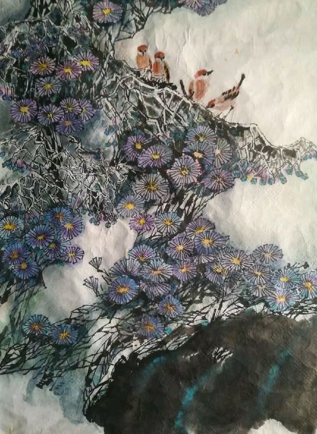 水墨画《春潮》70x90cm