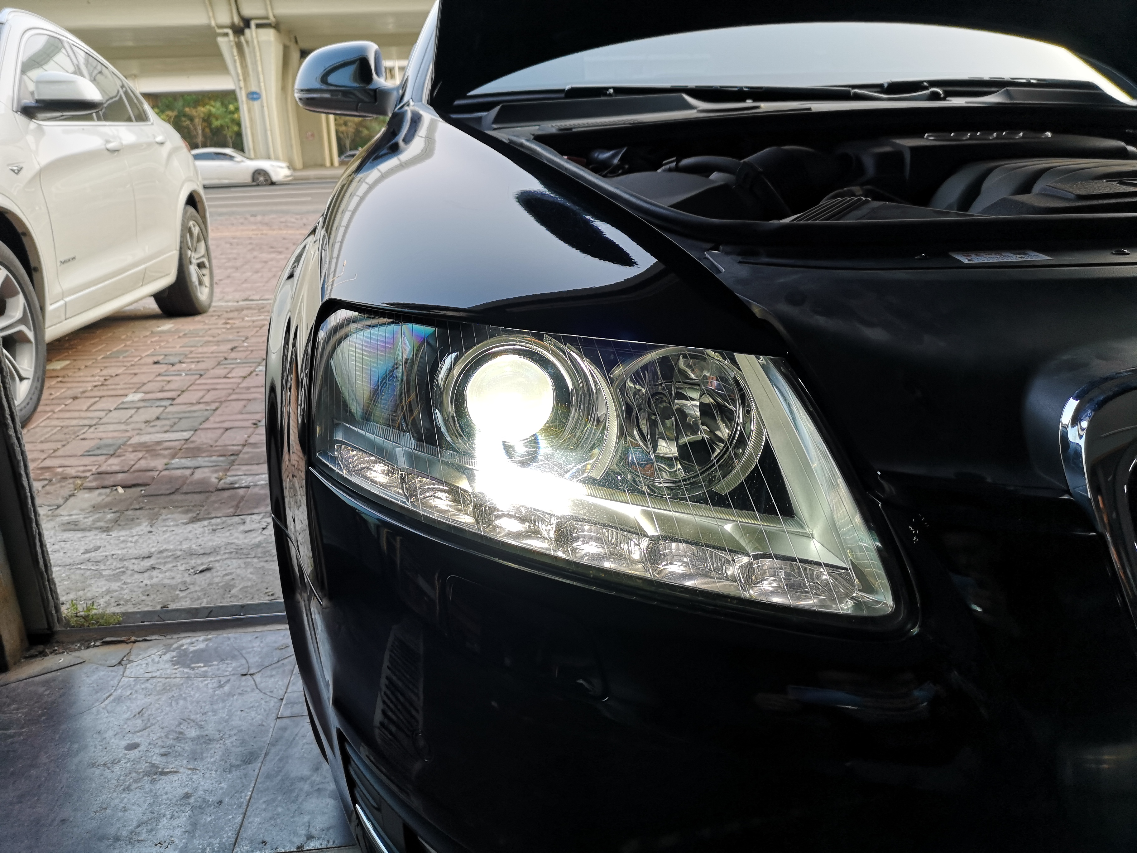 改灯必看 长春改灯奥迪a6l升级led双光透镜夜间无忧