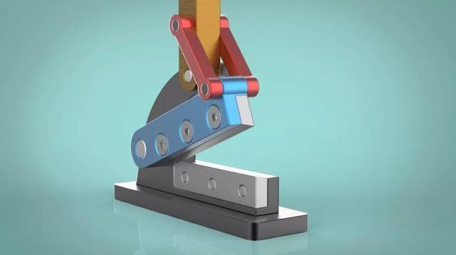 用solidworks设计的手动杠杆剪切机构