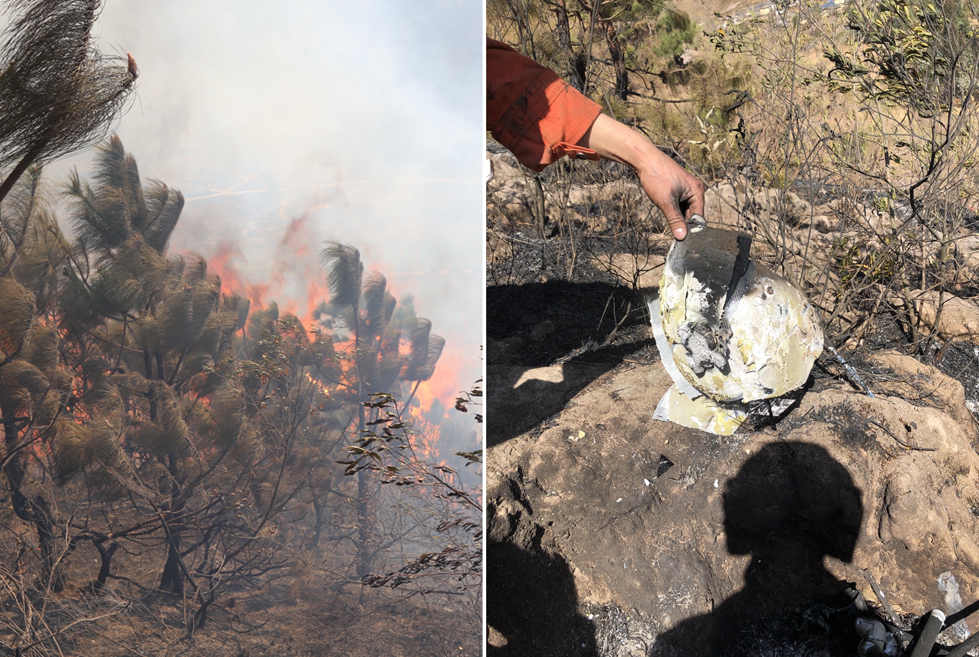 直击四川春节森林大火现场:灭火装备被烧毁,7名消防员死里逃生