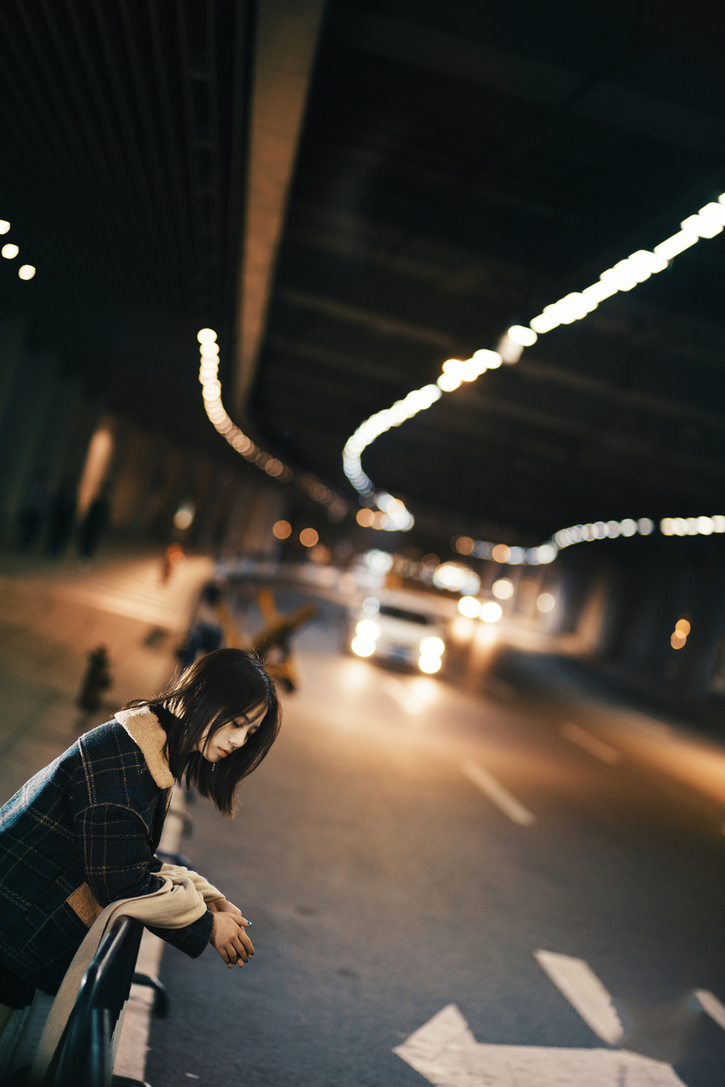 夜景人像 伤感图片