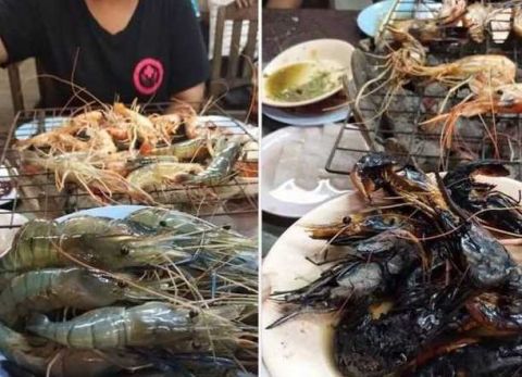 自助餐老板忍痛训诉:吃虾拿的太多,吃不完就烤焦,浪费可耻!