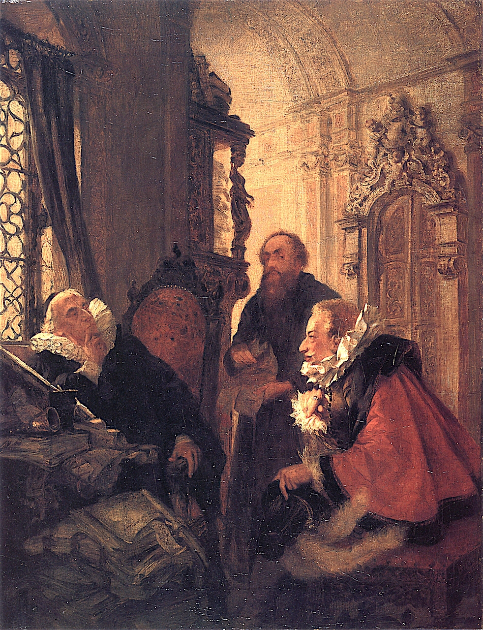 场景人物画_公开讲话,出征,请愿书-阿道夫·门采尔