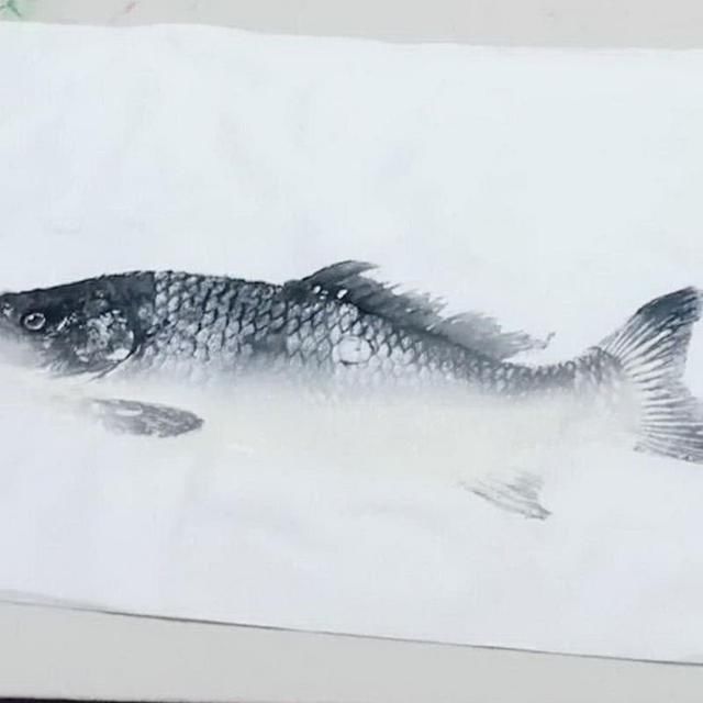 孙子的作业是画一条鱼,爷爷买了一条鱼印上去,网友:这操作满分
