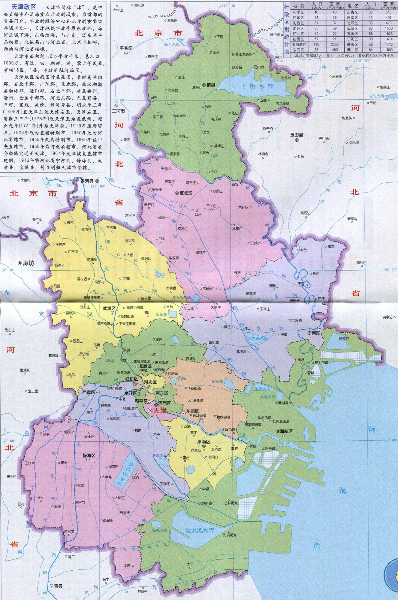 天津中心城区行政区划图片
