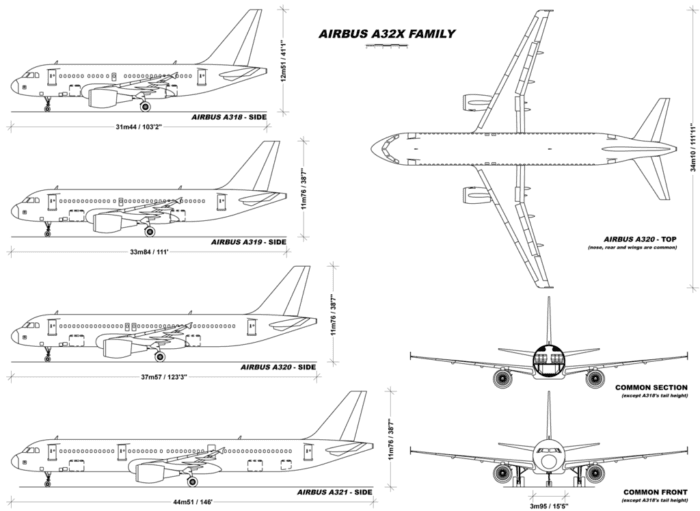 空客320三视图图片