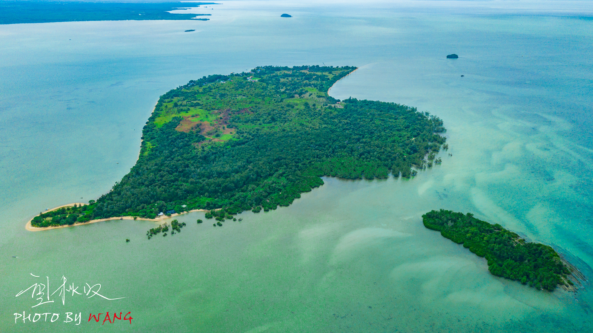 马来西亚山打根里巴兰海龟岛,宛如心形,世外桃源