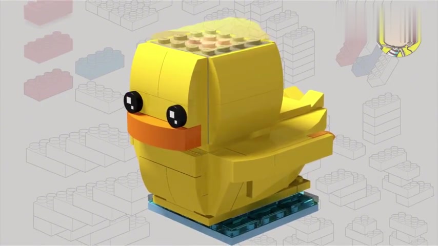 用乐高积木拼搭一只可爱橡皮鸭