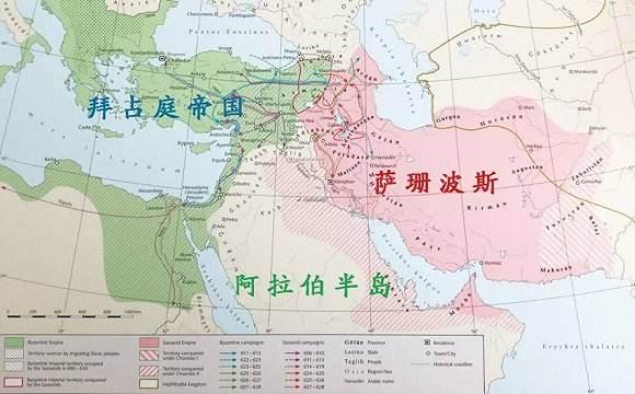 为了重新统一罗马帝国,拜占庭先向东猛攻萨珊波斯,两强西亚争雄