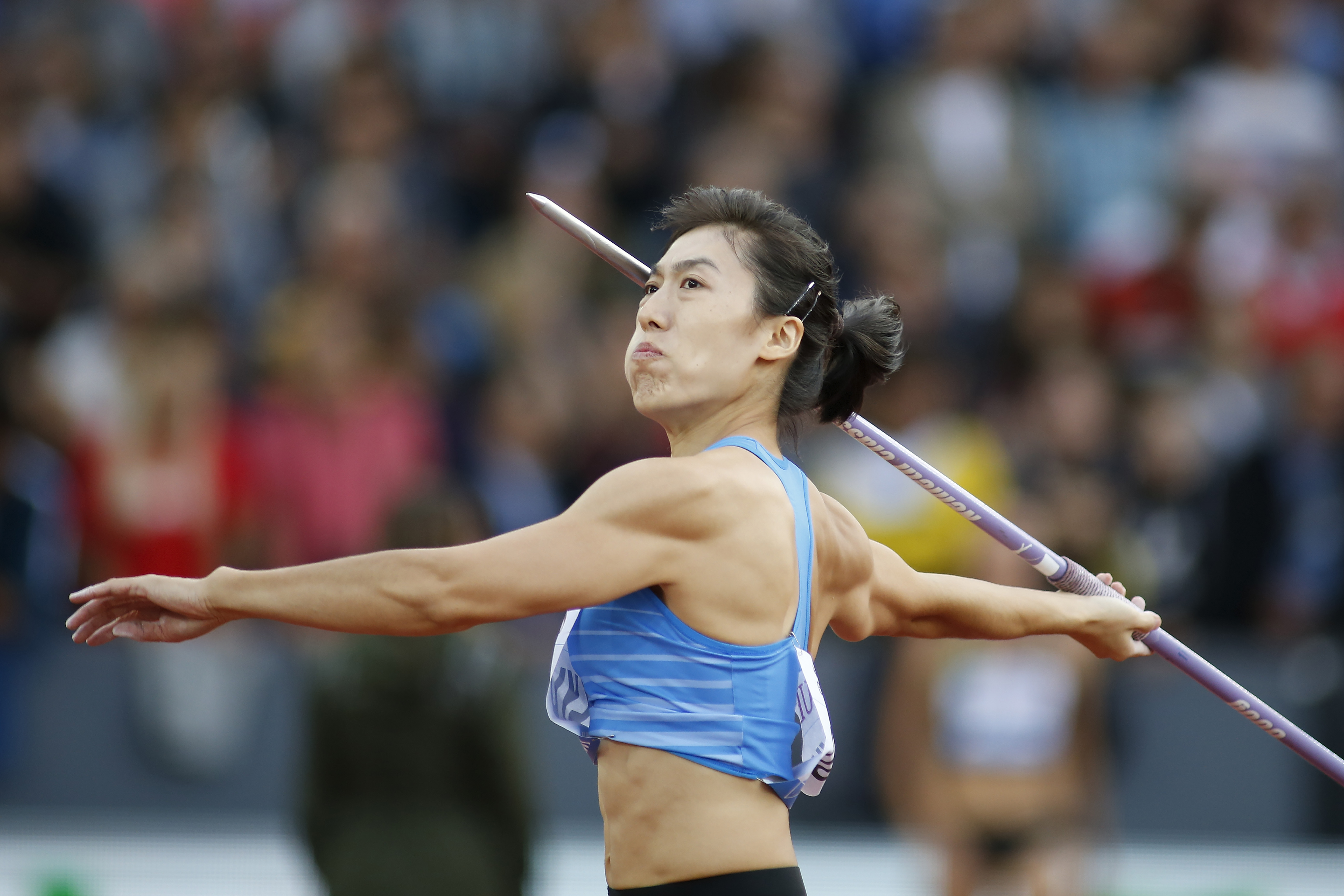 田径——钻石联赛苏黎世站:吕会会获女子标枪第四名(3)