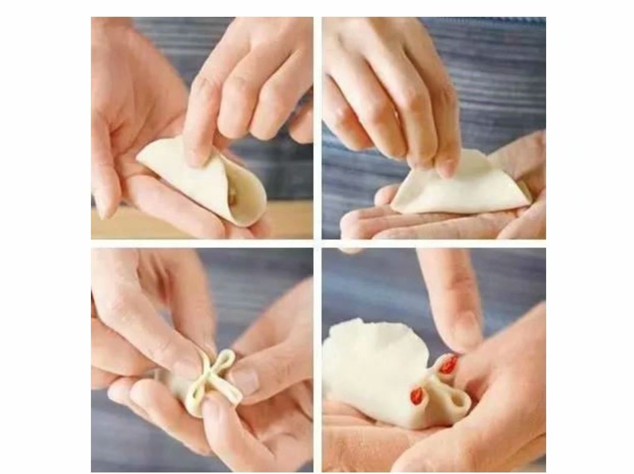 包饺子 捏法图片