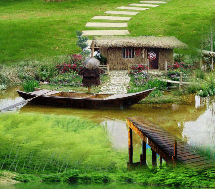 竹林茅屋隐居图片图片