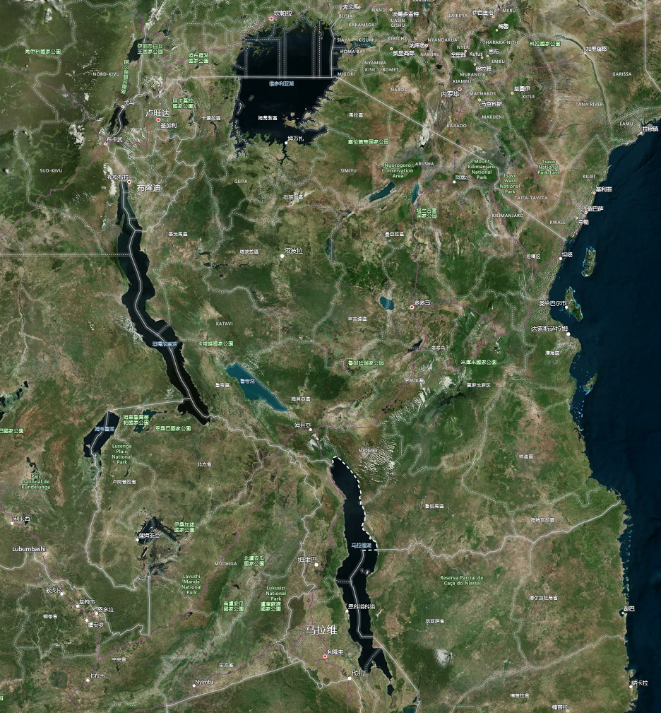 入湖的河流主要有马拉加拉西河,鲁济济河,卡兰博河等.