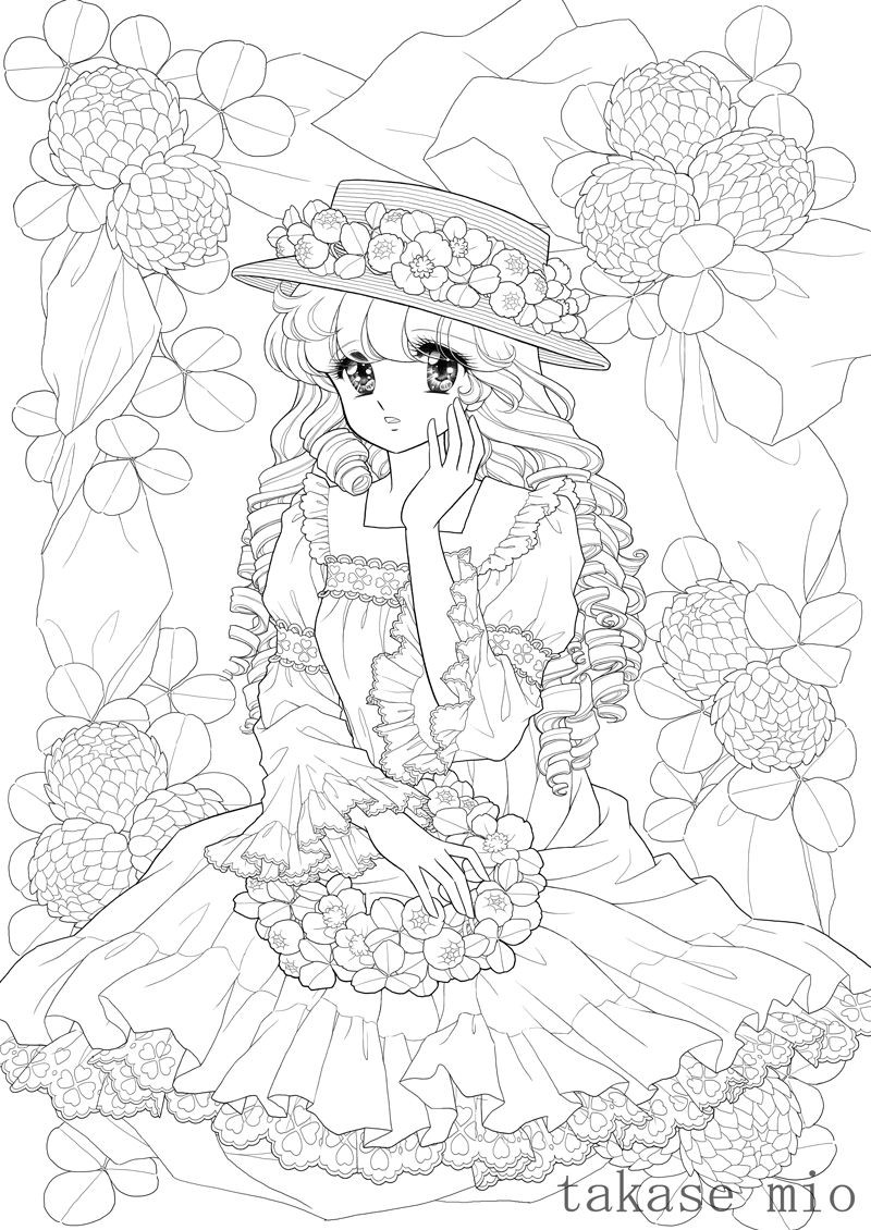 插画:可以练习上色的小公主线稿,喜欢的画一画哦