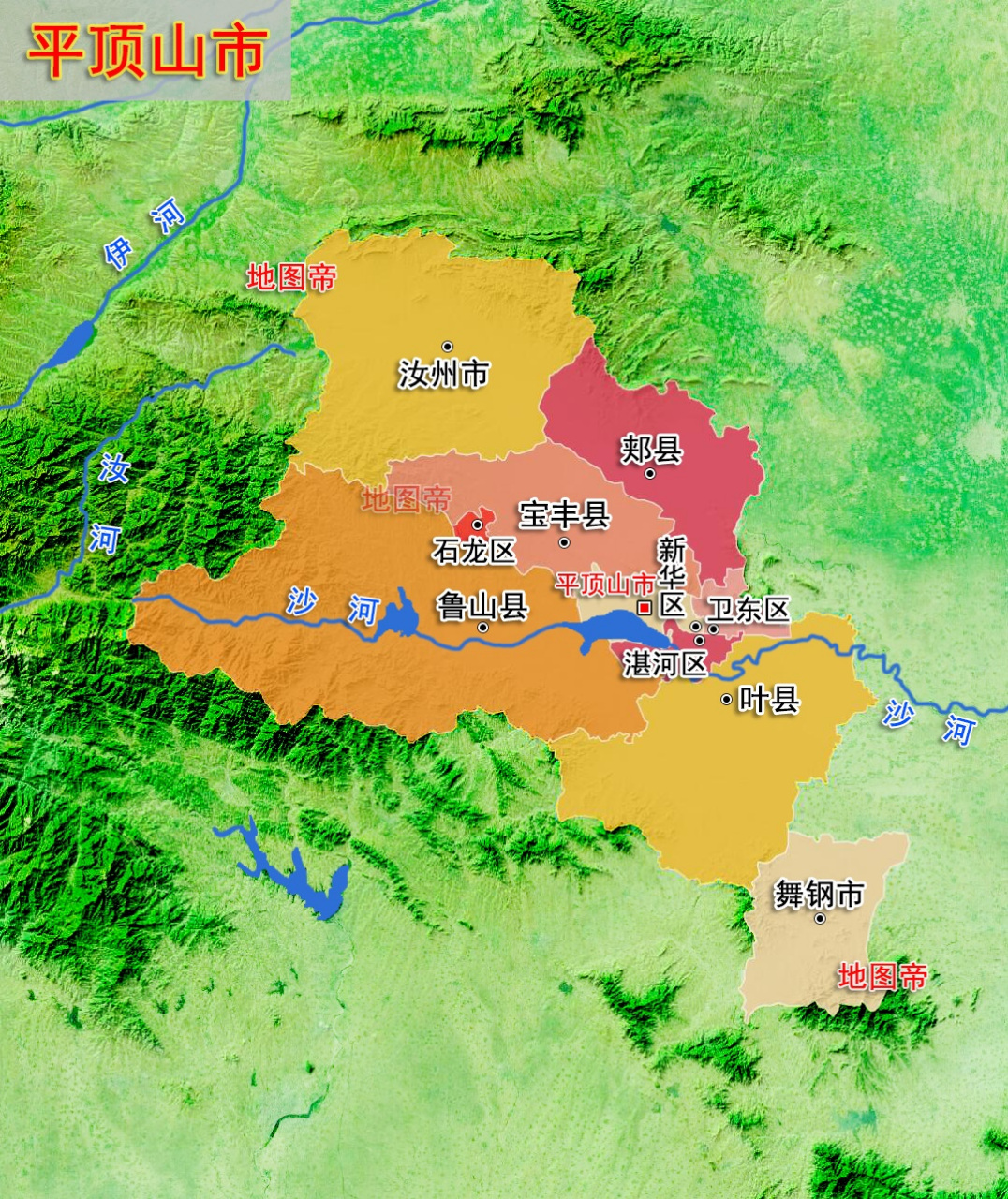 歷史地圖#平頂山,河南省轄地級市,別名鷹城.