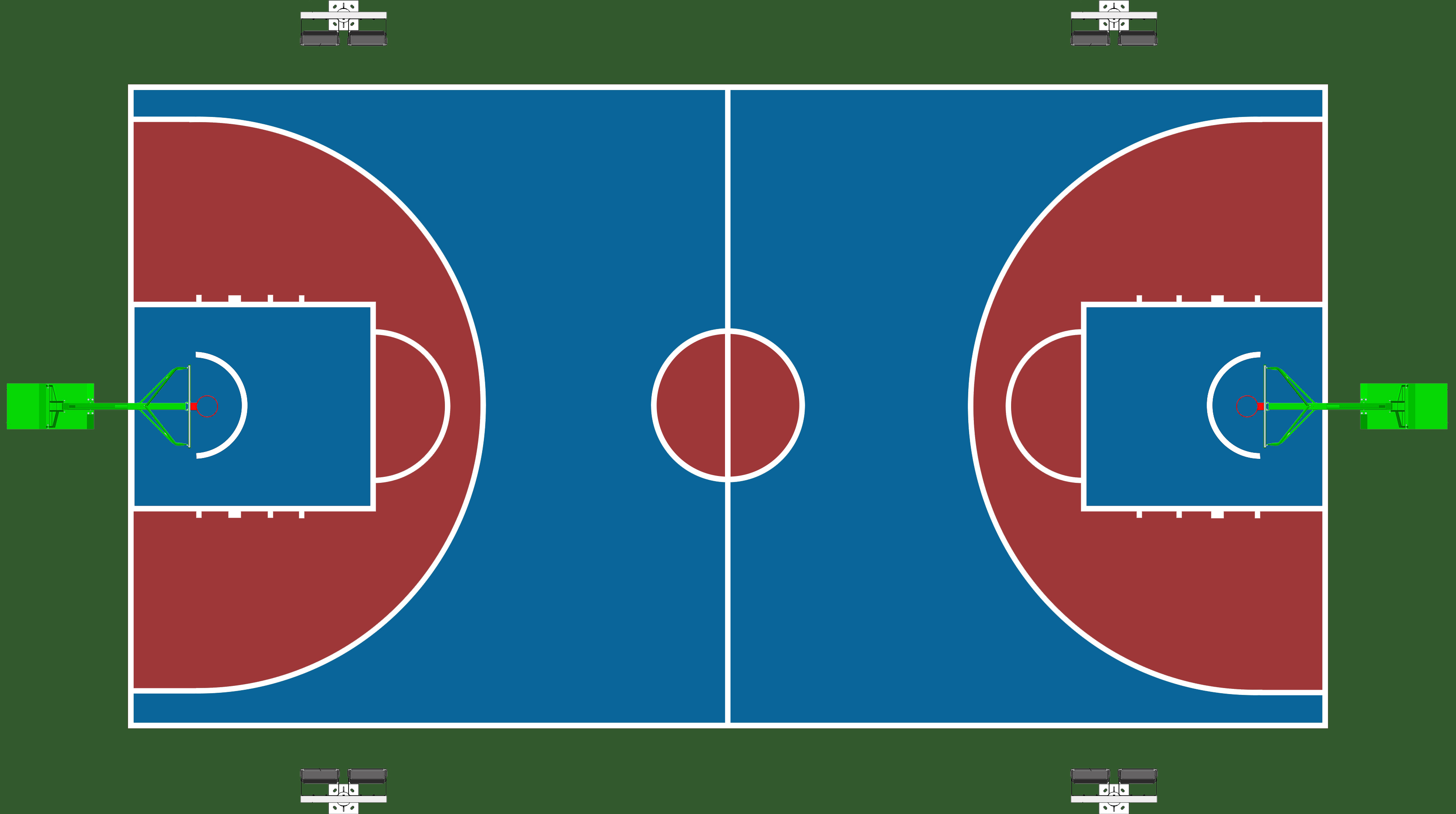 四种篮球场灯杆安装位置图