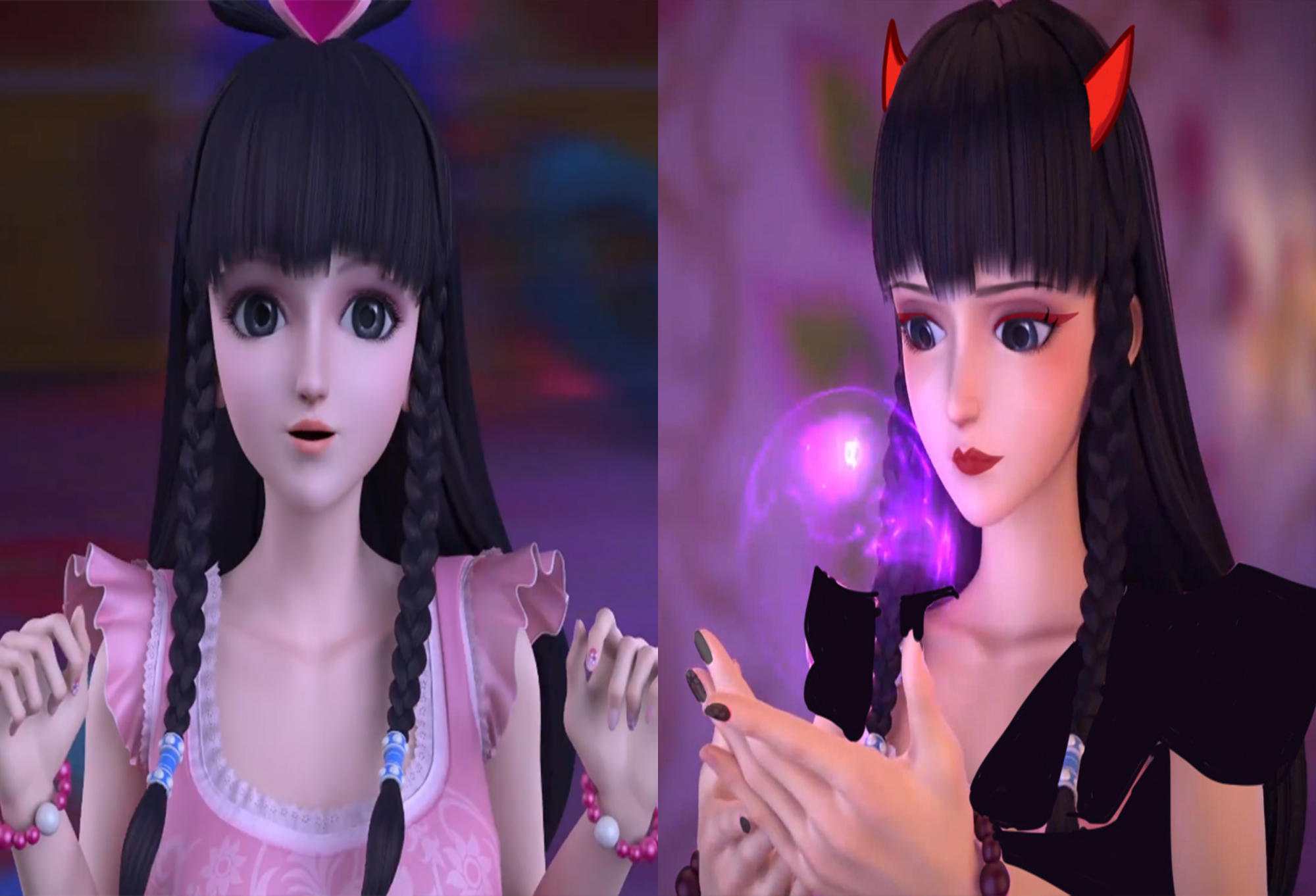 当角色使用"恶魔滤镜"后,白光莹变成黑暗女神,王默高傲有魅力