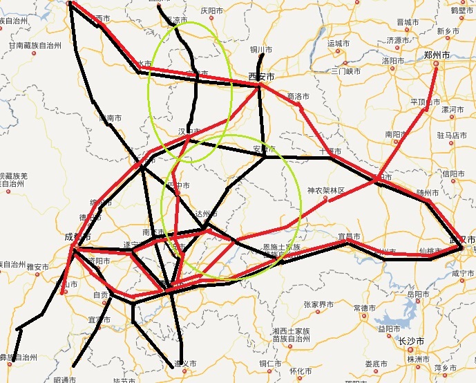 重庆到西安高铁线路图图片