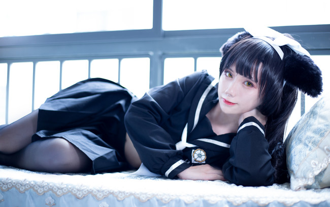 黑丝jk制服cos,网友:黑丝超好看