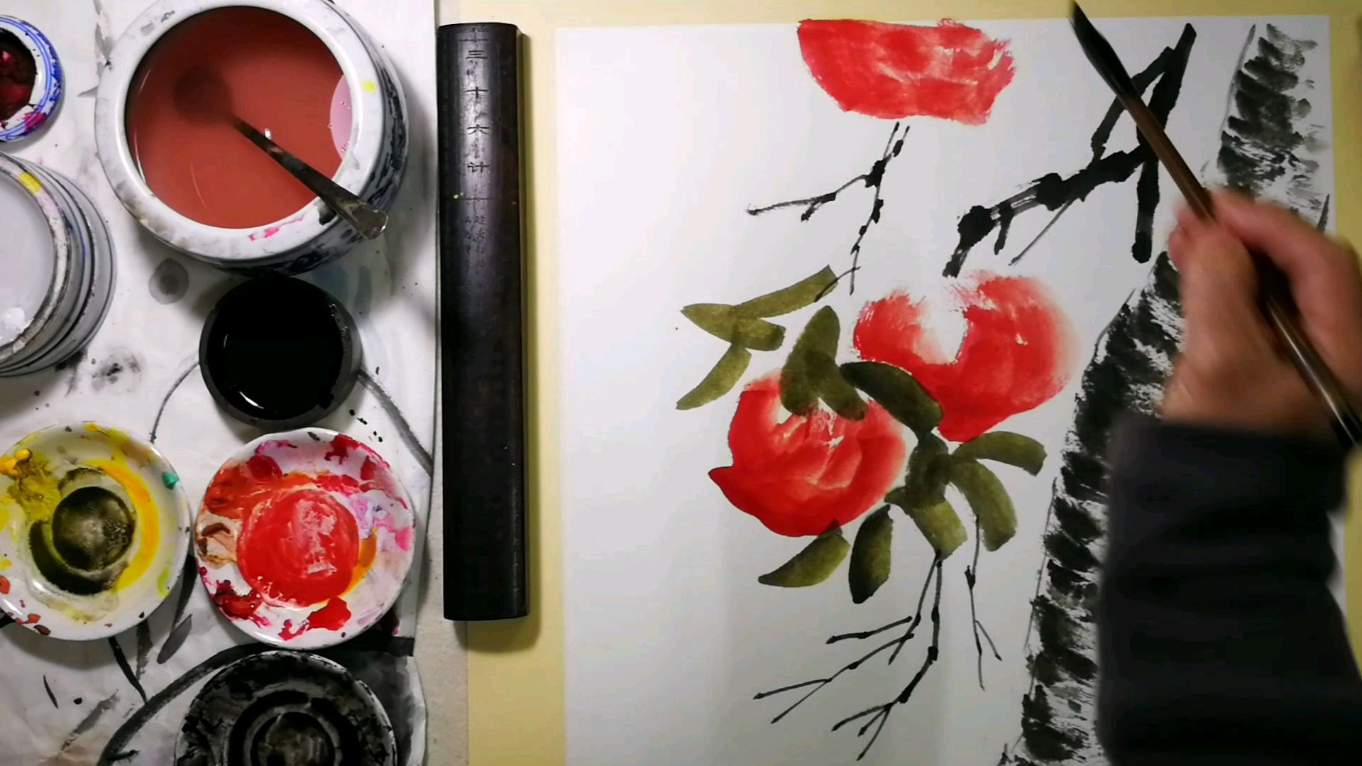 国画入门蔬果篇零基础教程。第二十二章齐白石作品临摹:桃