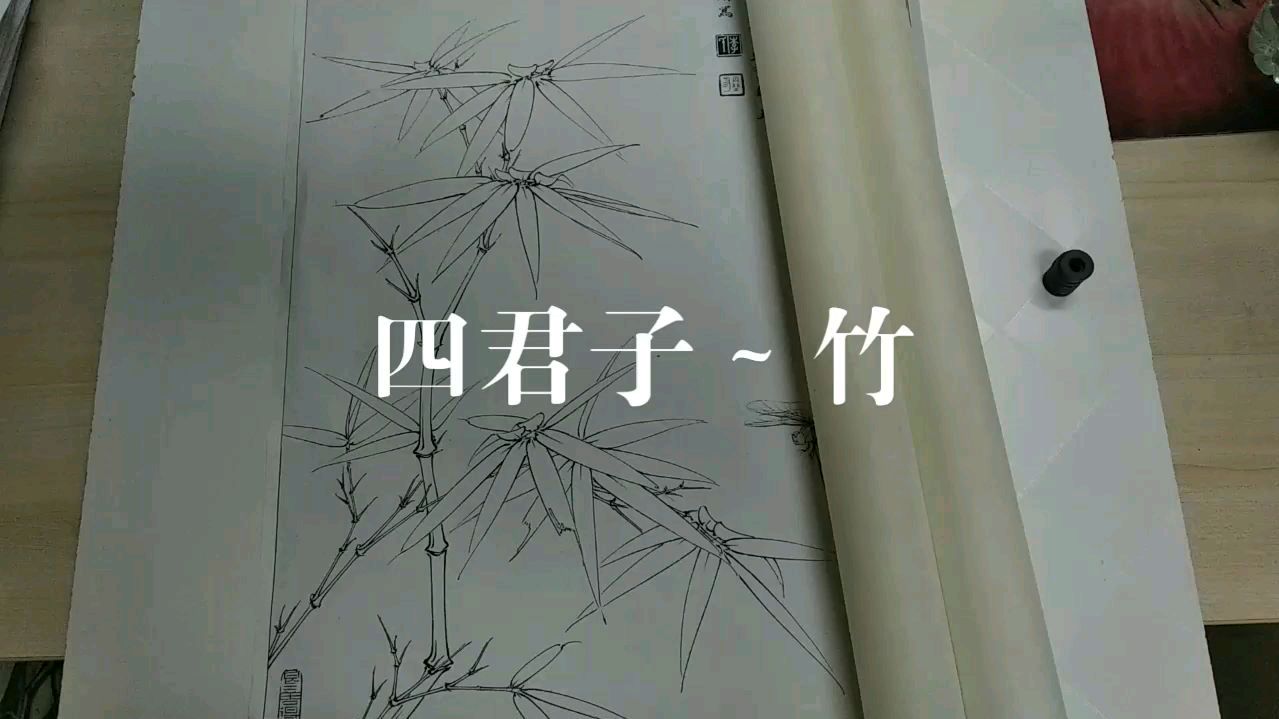 初学工笔画:工笔小强和你一起临四君子竹(基础白描搞)