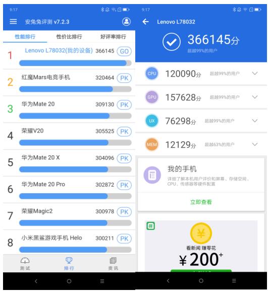 这是什么神仙数据!安兔兔实测联想z5 pro gt 855跑分超36万