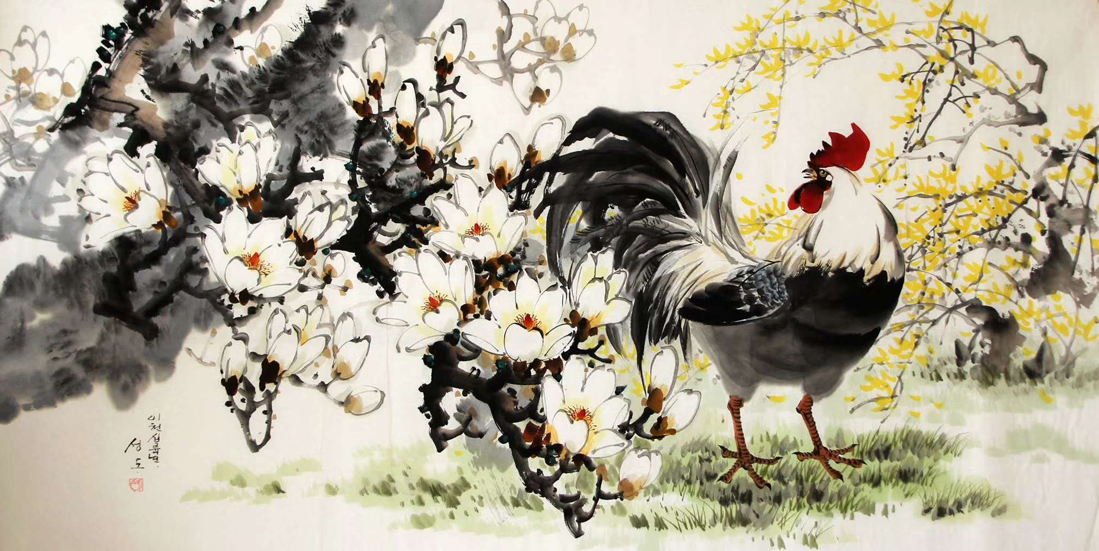 写意花鸟画,好一朵迎春花