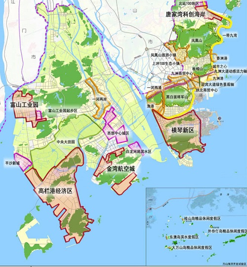 珠海擬在橫琴,鶴州等南部地區規劃打造國際化超級城區