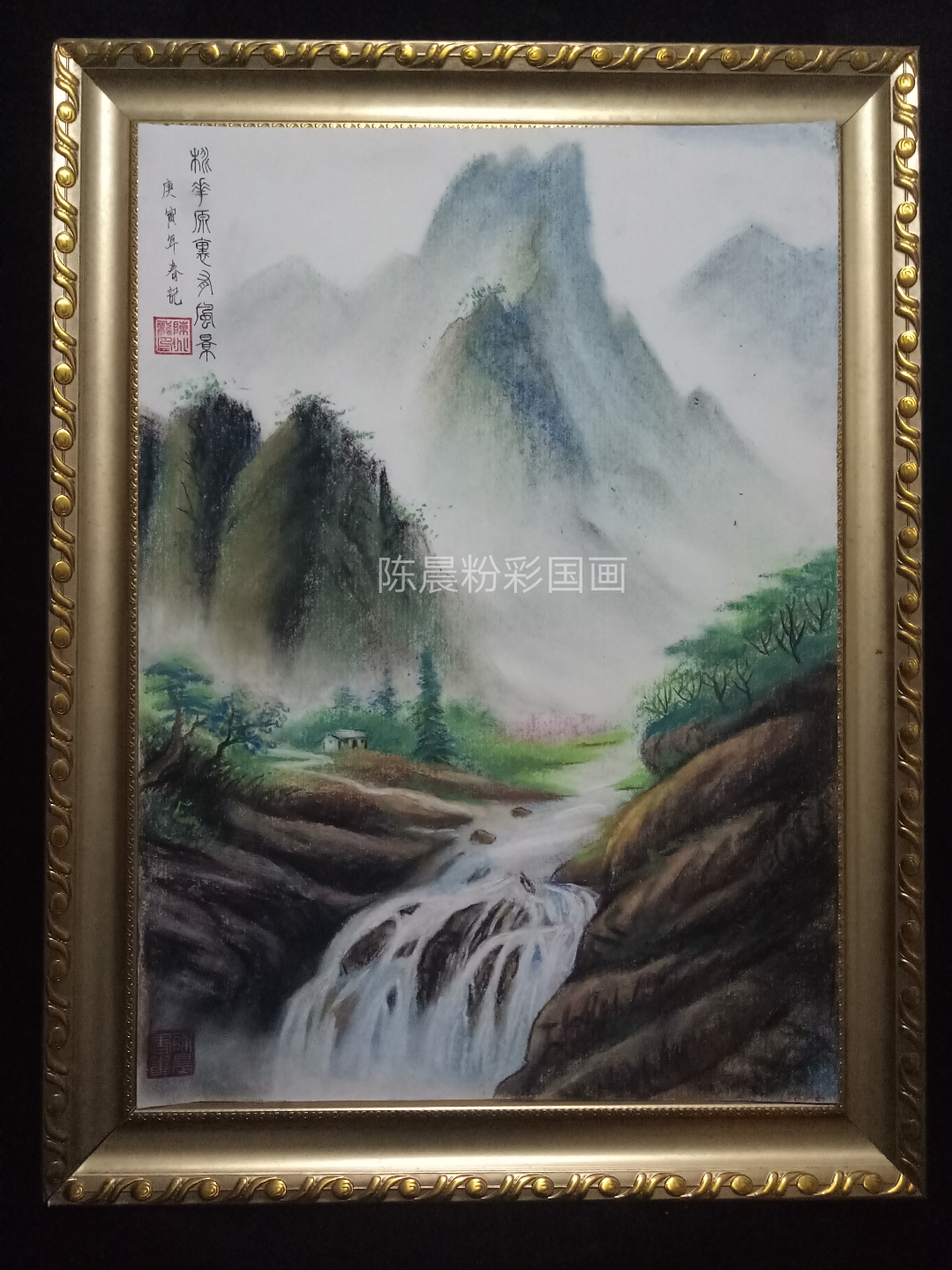 陈兆龙粉彩国画作品