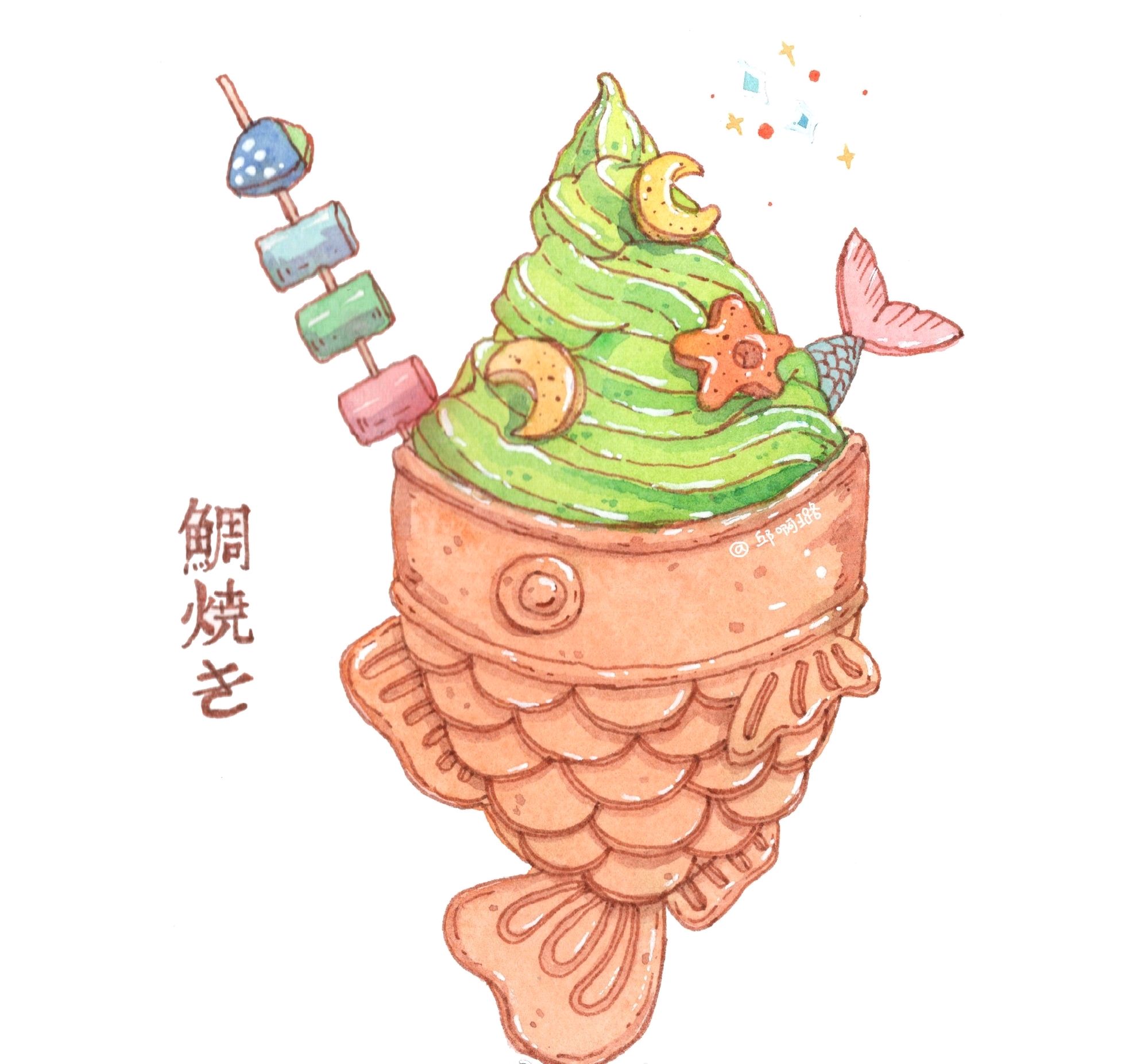 超级可爱的美食插画,治愈一切坏心情