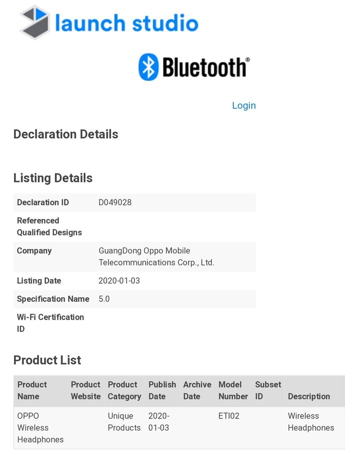 oppo新款无线头戴式耳机通过蓝牙认证