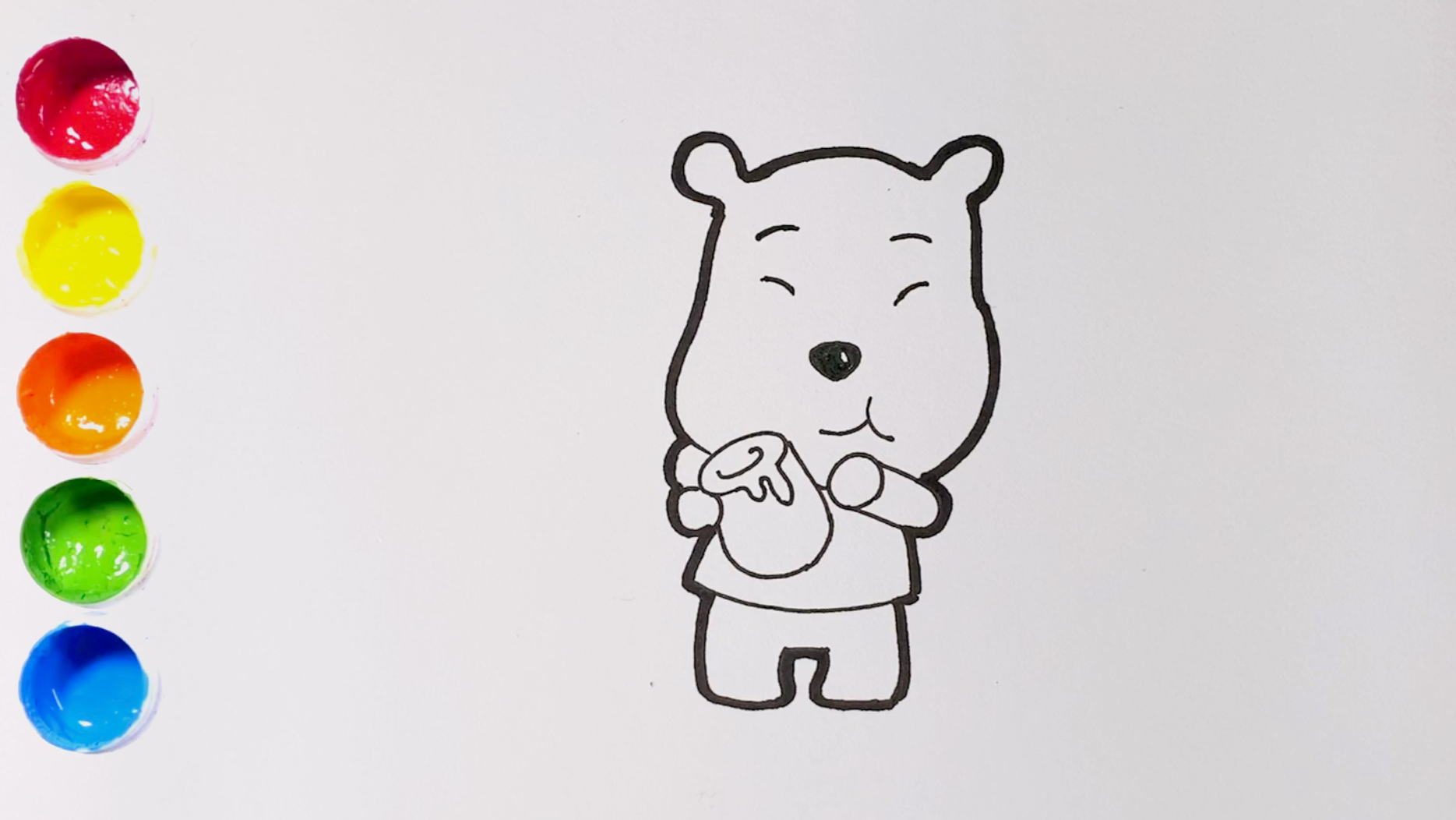 一看就会的简笔画|教你画吃蜂蜜的小熊维尼～