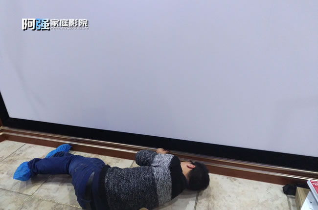 日本os画框透声幕布现场安装实例