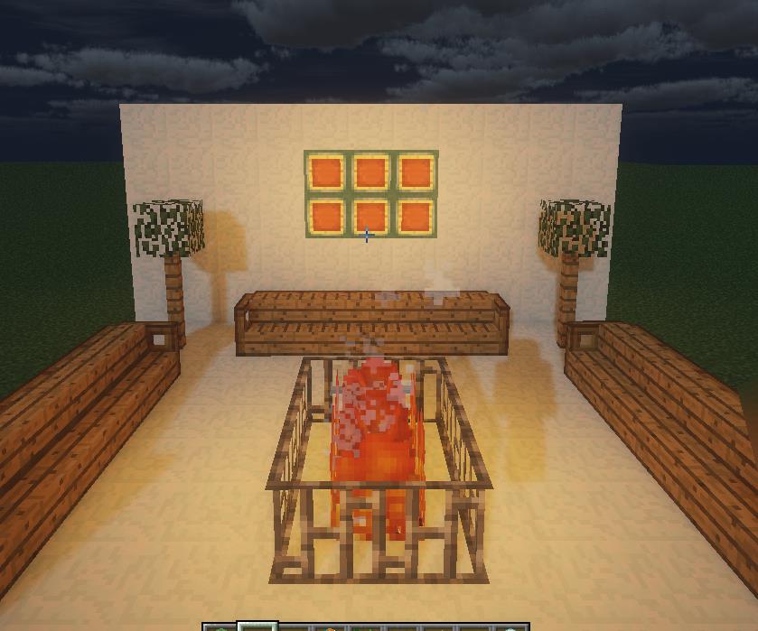 《我的世界》天冷了,教你建造温暖的客厅内饰,简直太好看了